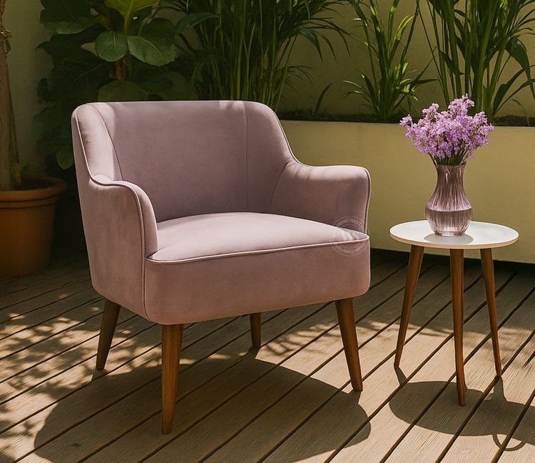 Avira Premium Upholstery Lounge Chair (Salmon Pink)